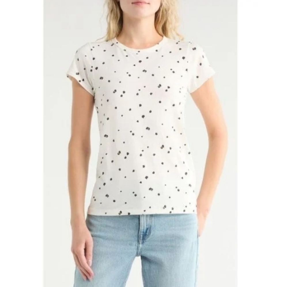 NWT Rag & Bone Summer Daisy Tee Size XXS White Multi